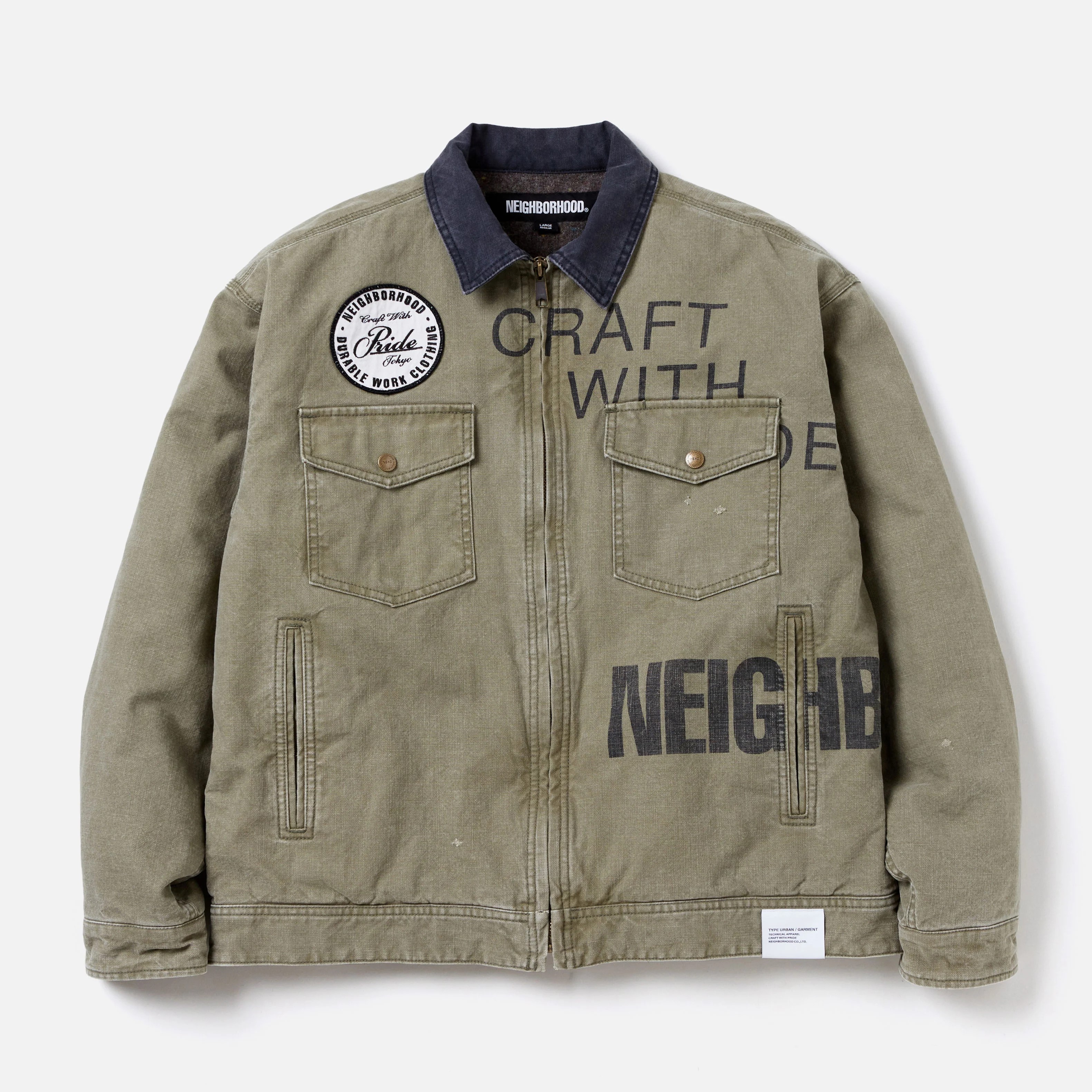 NEIGHBORHOOD　ワークジャケット NEIGHBORHOODネイバーフッドフロントジップワークジャケットM